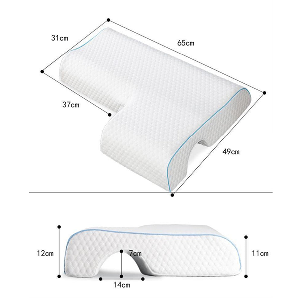 Hybrid Memory Foam Pillow With Cervical Support & Arm Hole